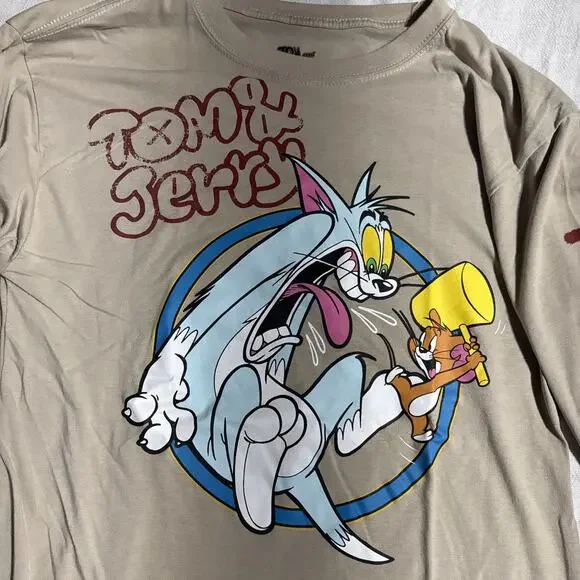 Tom & Jerry Grafitti All Over Graphic Long Sleeve T-Shirt Unisex Size Small - Picture 7 of 11